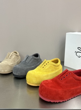 多巴胺彩色磨砂皮废土风轻便爆款勃肯鞋低帮单鞋一脚蹬舒适休闲鞋