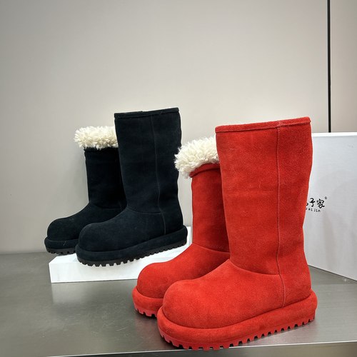 欧货爆款2026新款大头雪地靴女冬高筒加厚卷卷毛两穿平底保暖厚底
