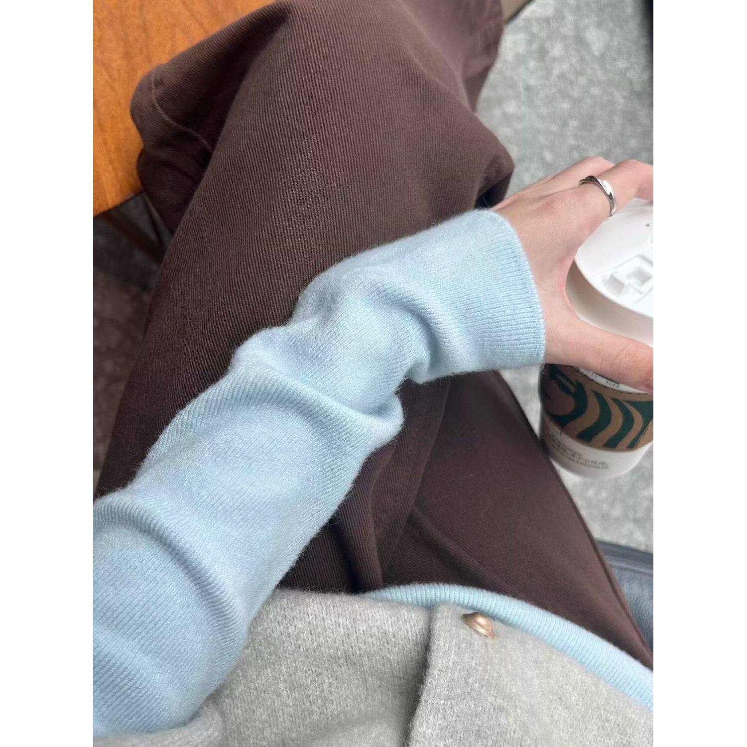 独特漂亮miu系毛衣针织马甲背心秋冬季叠穿两件套装打底衫女上衣