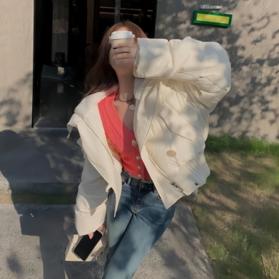 芯依梦羽绒棉短款韩版宽松