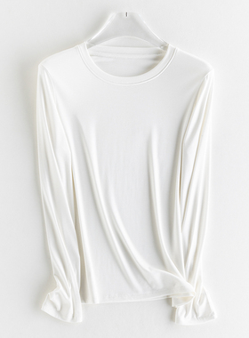 sam simon/蚕丝易打理百搭养肤衣长袖T恤