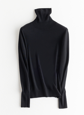 sam simon/clean fit基础百搭可机洗羊毛堆堆领套头毛衣