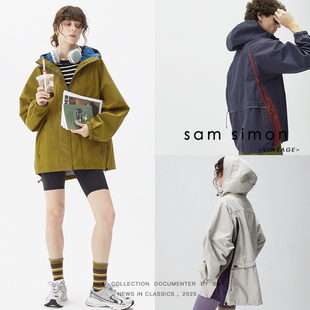 城市运动风硬壳复古撞色时尚 sporty25春季 防水夹克外套 simon sam