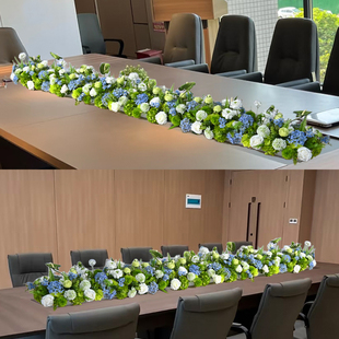 会议室桌面装饰摆件长桌餐桌花摆花 酒店餐厅商场店铺假花仿真花