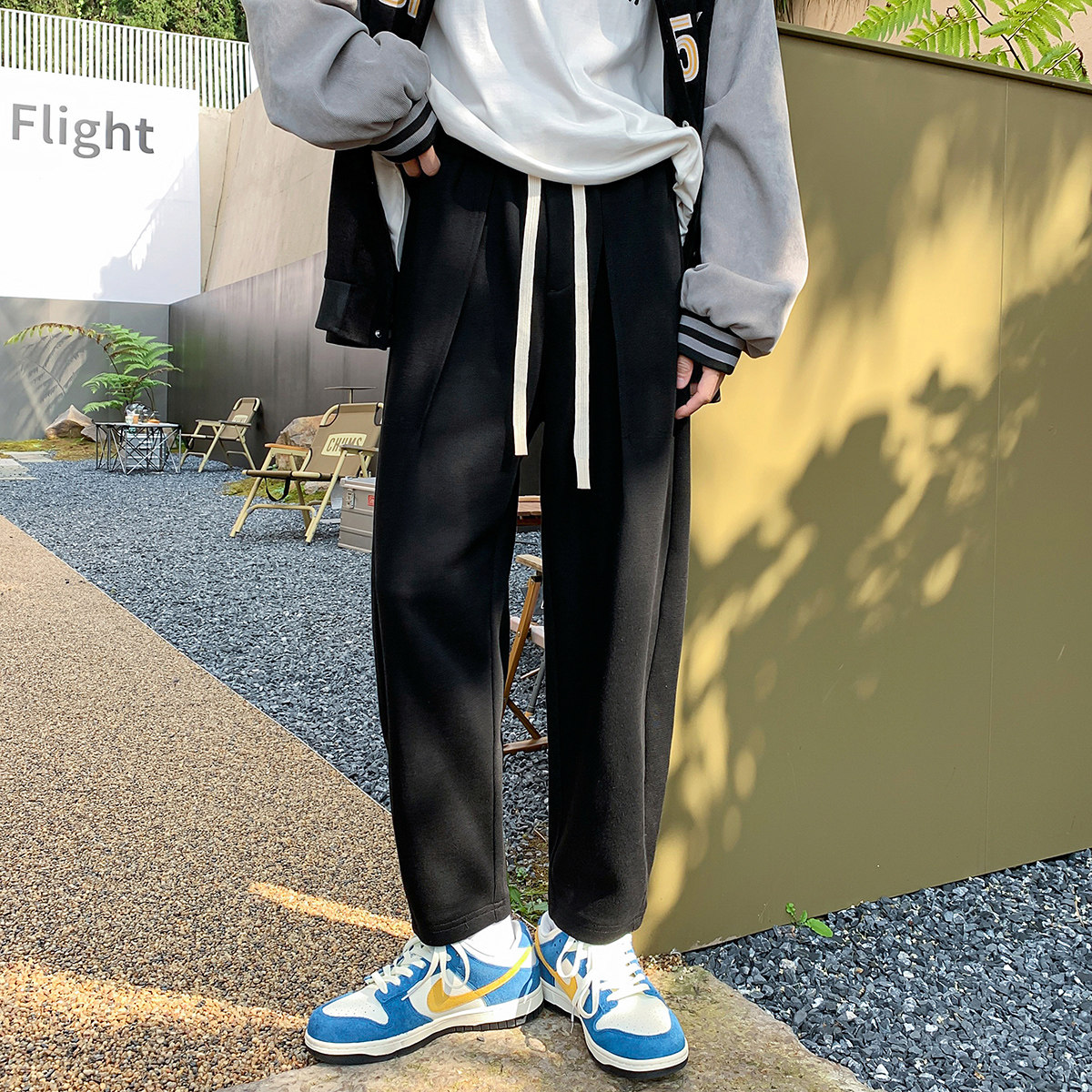 港风休闲裤男卫裤男宽松九分裤运动裤男长裤7566P45控68,男装休闲裤,星座227-7