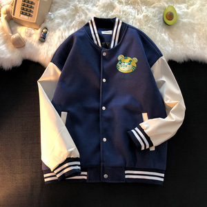 港风潮牌休闲宽松夹克男潮虎年老虎印花棒球服外套男JK7738P75图片