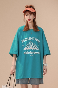 中性风 特殊工艺印花 休闲情侣T恤女潮短袖T恤男DT7655P25控图片