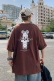 图案已注册港风日系中性休闲情侣大码风短袖T恤DT7736P25，男装T恤，星座227-7