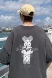图案已注册港风日系中性休闲情侣大码风短袖T恤DT7736P25，男装T恤，星座227-7