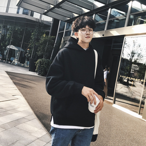 秋季港风中性风流行情侣大码休闲运动连帽印花卫衣男外套7008P65图片