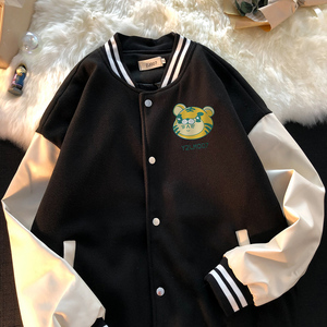 港风潮牌休闲宽松夹克男潮虎年老虎印花棒球服外套男JK7738P75图片