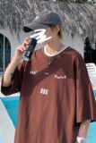 YYDS/EMO字母图案港风中性休闲情侣大码风短袖T恤DT7643P25，男装T恤，星座227-7