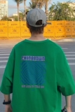 图案已注册港风流行棋盘格休闲情侣大码风短袖T恤DT7653P30，男装T恤，星座227-7