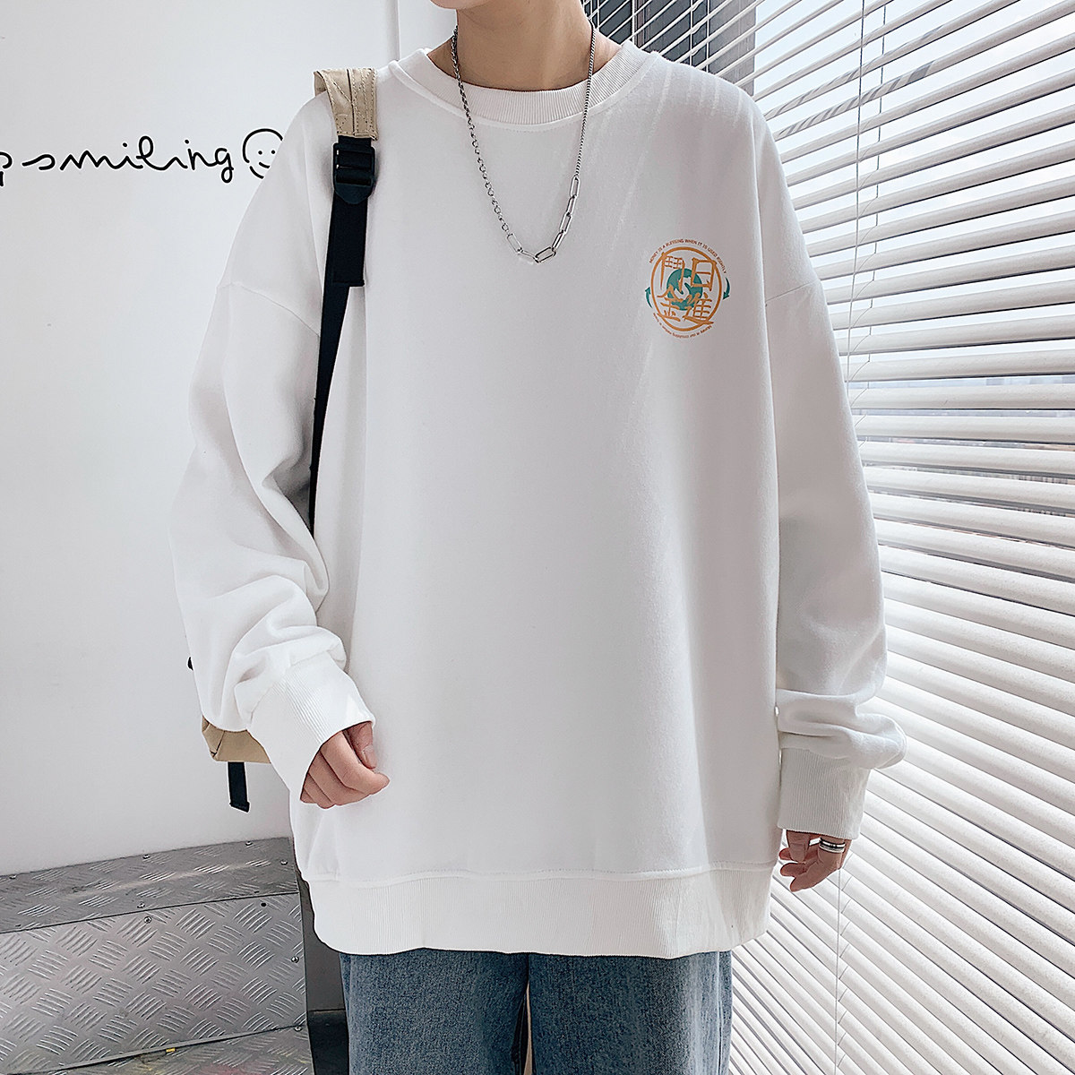港风加绒情侣大码休闲运动套头卫衣男外套7256P35,男装卫衣,星座227-7