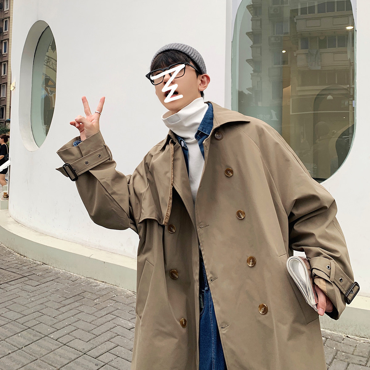 港风秋季潮大码休闲潮流夹克男风衣男外套FY7668P90,男装风衣,星座227-7