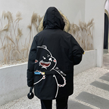 港风秋季连帽宽松休闲拉链时尚棉衣女男大码棉服中性外套7832P105，女装棉衣/棉服，星座227-7