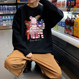秋季港风长袖印花毛线毛衣男宽松休闲圆领套头针织衫线衣7673P48，男装针织衫/毛衣，星座227-7