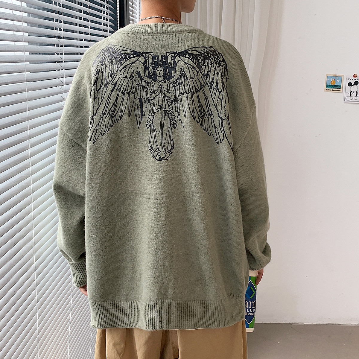 秋季港风长袖宽松休闲圆领套头毛衣男针织衫线衣7671P48,男装针织衫/毛衣,星座227-7