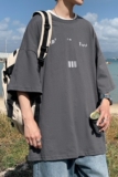 YYDS/EMO字母图案港风中性休闲情侣大码风短袖T恤DT7643P25，男装T恤，星座227-7