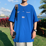 YYDS/EMO字母图案港风中性休闲情侣大码风短袖T恤DT7643P25，男装T恤，星座227-7