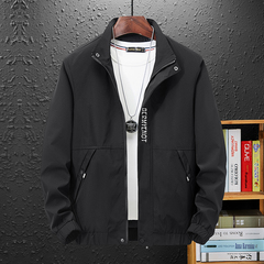 Men's stand collar jacket spring and autumn embroidered polyester jacket