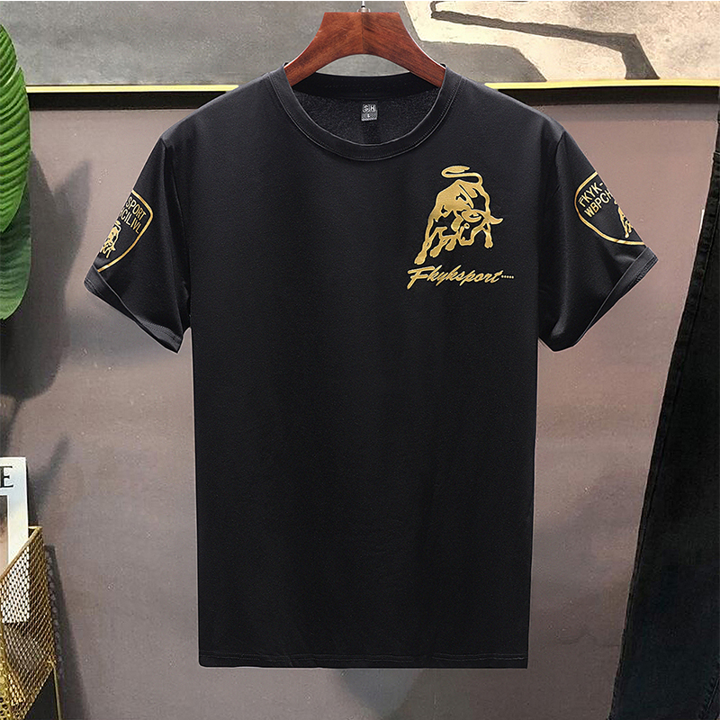 新疆棉男大碼牛印花彈力T恤   L-4XL    5XL-9XL