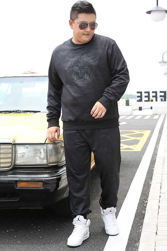 男加肥加大码圆领套头卫衣套装两件套5032-1_M-4XLP655XL-9XLP75,男装休闲套装,星座1516-1