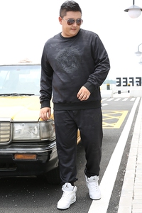 男加肥加大码圆领套头卫衣套装两件套5032-1_M-4XLP65 5XL-9XLP75图片