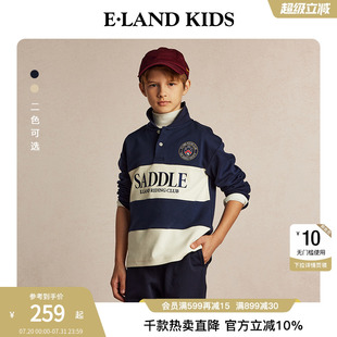 刺绣印花撞色 云柔棉eland kids衣恋童装 男童polo衫 冬季