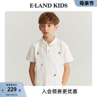 2024年夏季 男童帅气英伦学院风短袖 POLO衫 kids衣恋童装 新品 eland