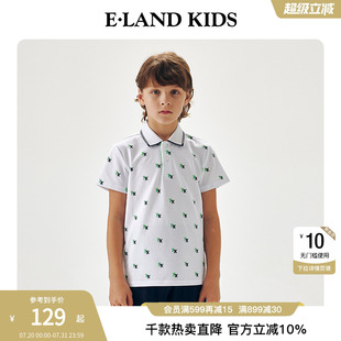 印花短袖 新品 男童时尚 T恤 POLO衫 kids衣恋童装 eland 夏季