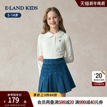 eland kids衣恋童装女童POLO衫2025年秋季新品学院风儿童长袖T恤