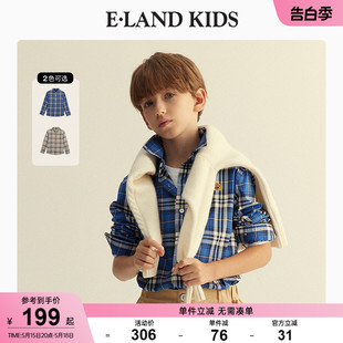 kids衣恋童装 衬衫 冬新品 纹长袖 男童学院风格 eland