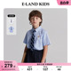 新品 学院风刺绣短袖 男童经典 衬衫 kids衣恋童装 2024年夏季 eland