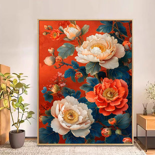 花卉十字绣高级感客厅手工粘钻砖石绣 富贵牡丹钻石画满钻2025新款