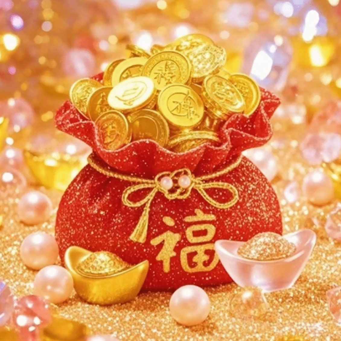 黄金福袋5d钻石贴画满钻2025新款线绣客厅手工diy粘钻十字绣挂画