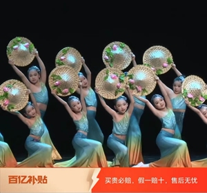 傣族舞蹈服装儿童女西双版纳孔雀舞鱼尾裙傣笠舞蹈服装少儿群舞蹈