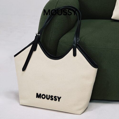 Moussy大容量牛仔帆布托特包大学生单肩通勤上课包购物袋