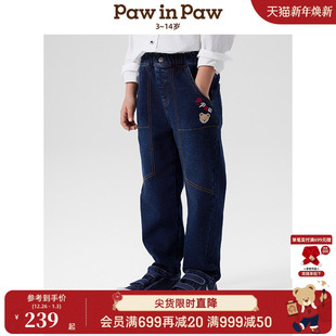 男童长裤 25年春夏新款 PawinPaw卡通小熊童装 牛仔裤 商场同款