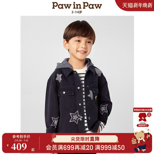 25年春夏新款 PawinPaw卡通小熊童装 男童牛仔外套夹克 商场同款