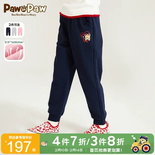 2023年春季 腰简约 松紧裤 PawinPaw卡通小熊童装 新款 女童休闲长裤