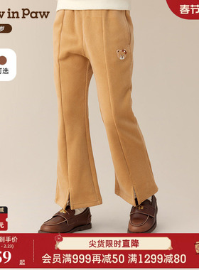 【商场同款】PawinPaw卡通小熊童装25年冬季新款女童喇叭裤时尚