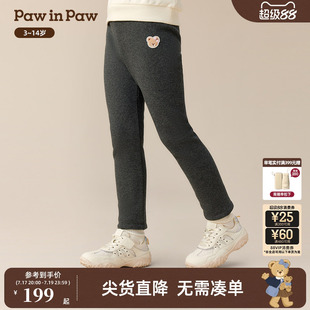 PawinPaw卡通小熊童装冬季女童加绒打底裤