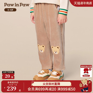 新款 25年秋季 PawinPaw卡通小熊童装 男宝宝休闲长裤 商场同款