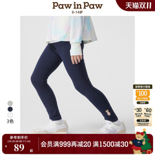 女童女宝宝弹力舒适百搭打底裤 PawinPaw卡通小熊童装 25年春夏新款