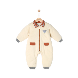 【商场同款】婴儿棉衣冬装连体衣服夹棉宝宝棉袄加厚保暖哈衣拉链