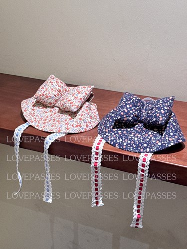 LOVEPASSES｜宠物小型犬中型犬 狗狗帽子 可卡秋冬磨毛蝴蝶结帽子