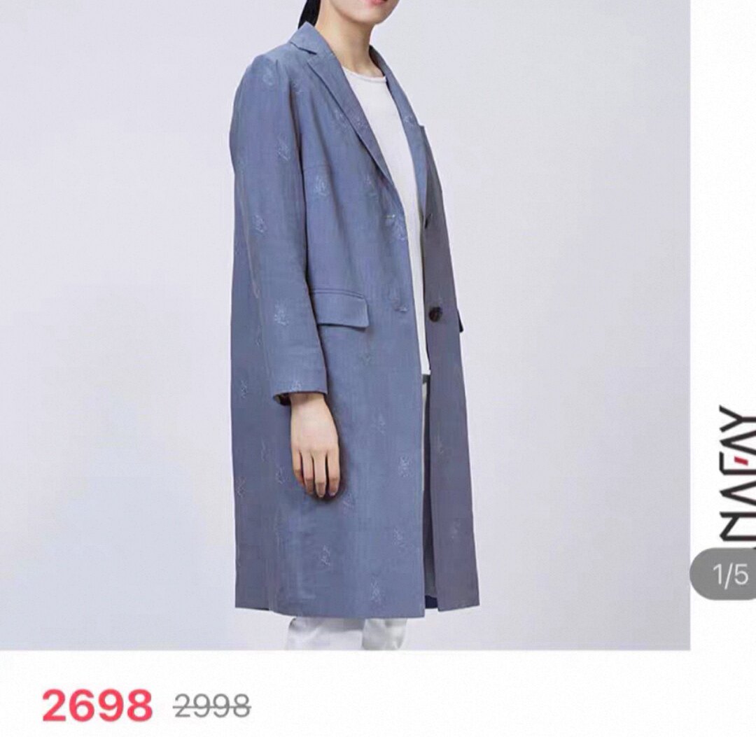 清仓菲姿啦娜菲高端轻奢品牌专柜正品高端面料亚麻女士外套风衣