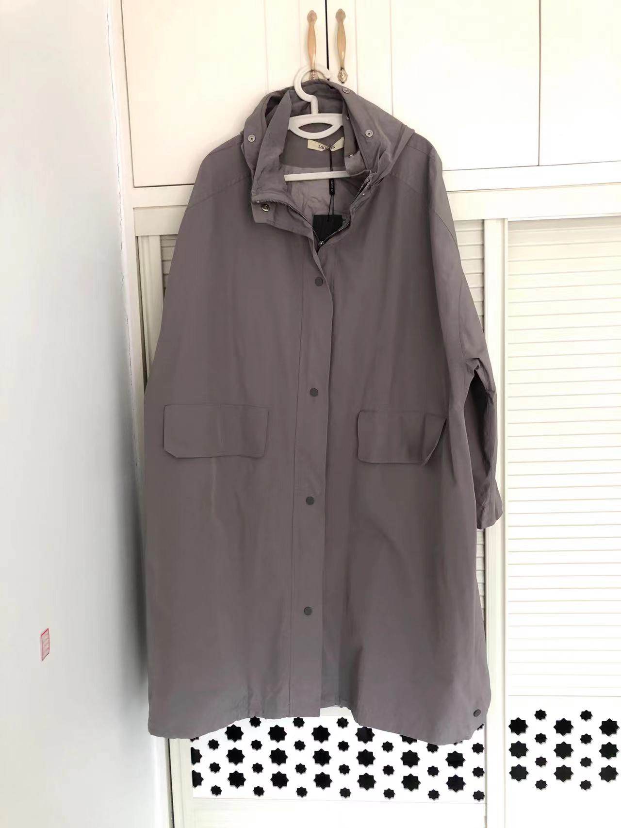 清仓菲姿啦娜菲高端轻奢品牌高端面料专柜正品女士风衣连帽外套