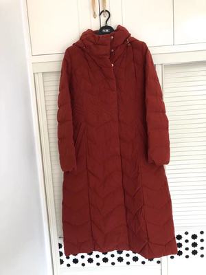 菲姿啦娜菲轻奢品牌专柜正品女士羽绒服长款外套大衣收腰灰鸭绒